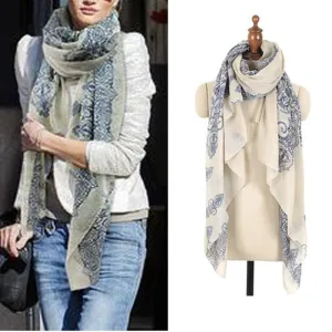 2015 160*70cm High quality Blue and White Porcelain Style Thin Section the Silk Floss Women Scarf Shawl