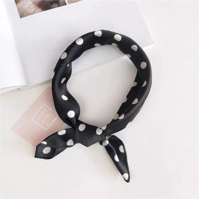 50*50cm Silk Scarves Soft Hair Tie Neckerchief Foulard Muffler Small Square Scarf