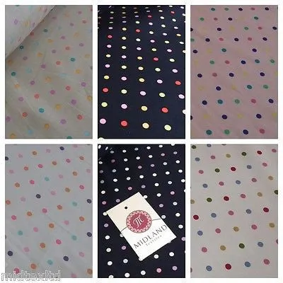 5mm Spot Polka Dots Multi Coloured Dress Craft 100% Cotton Poplin Fabric 45" M21