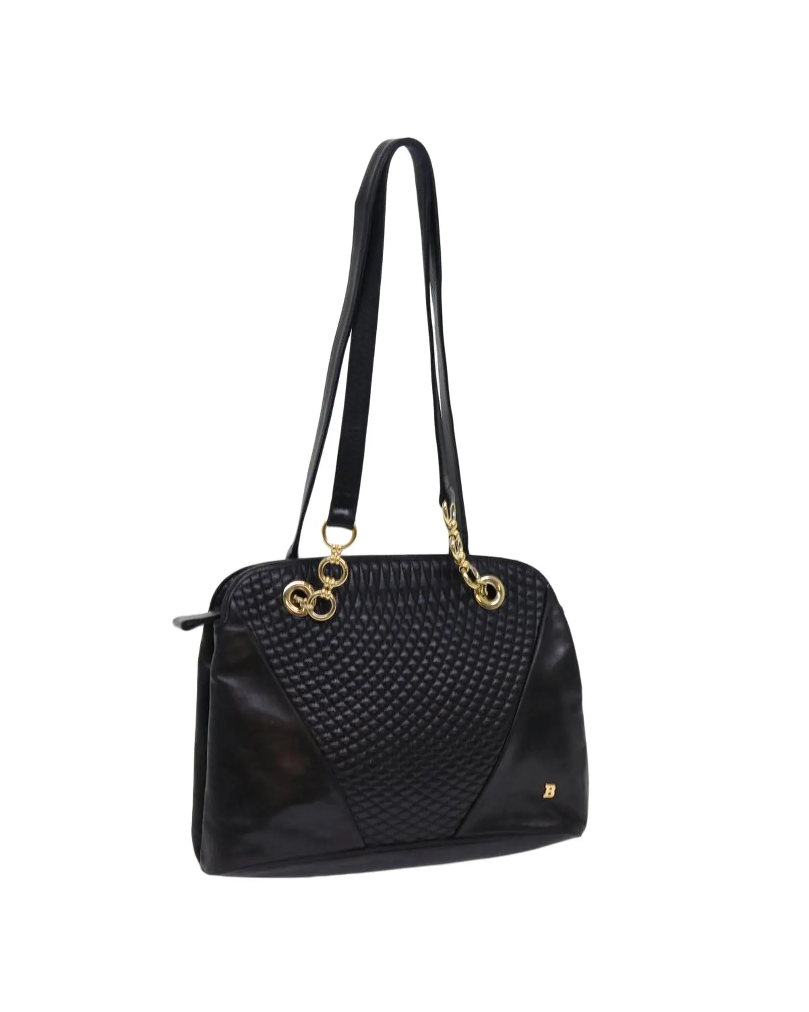 Black Leather Shoulder Bag by BALLY