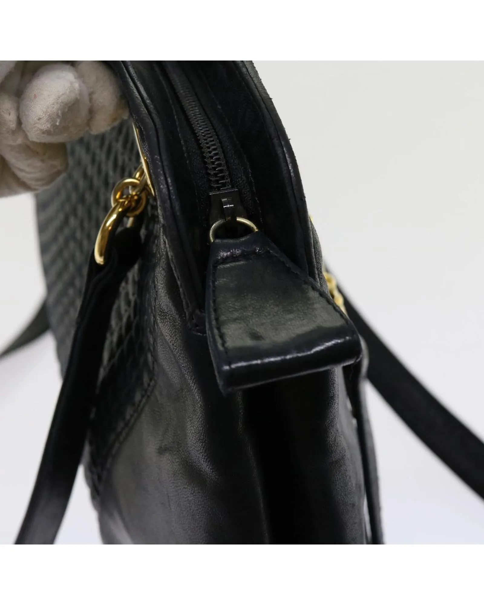 Black Leather Shoulder Bag by BALLY