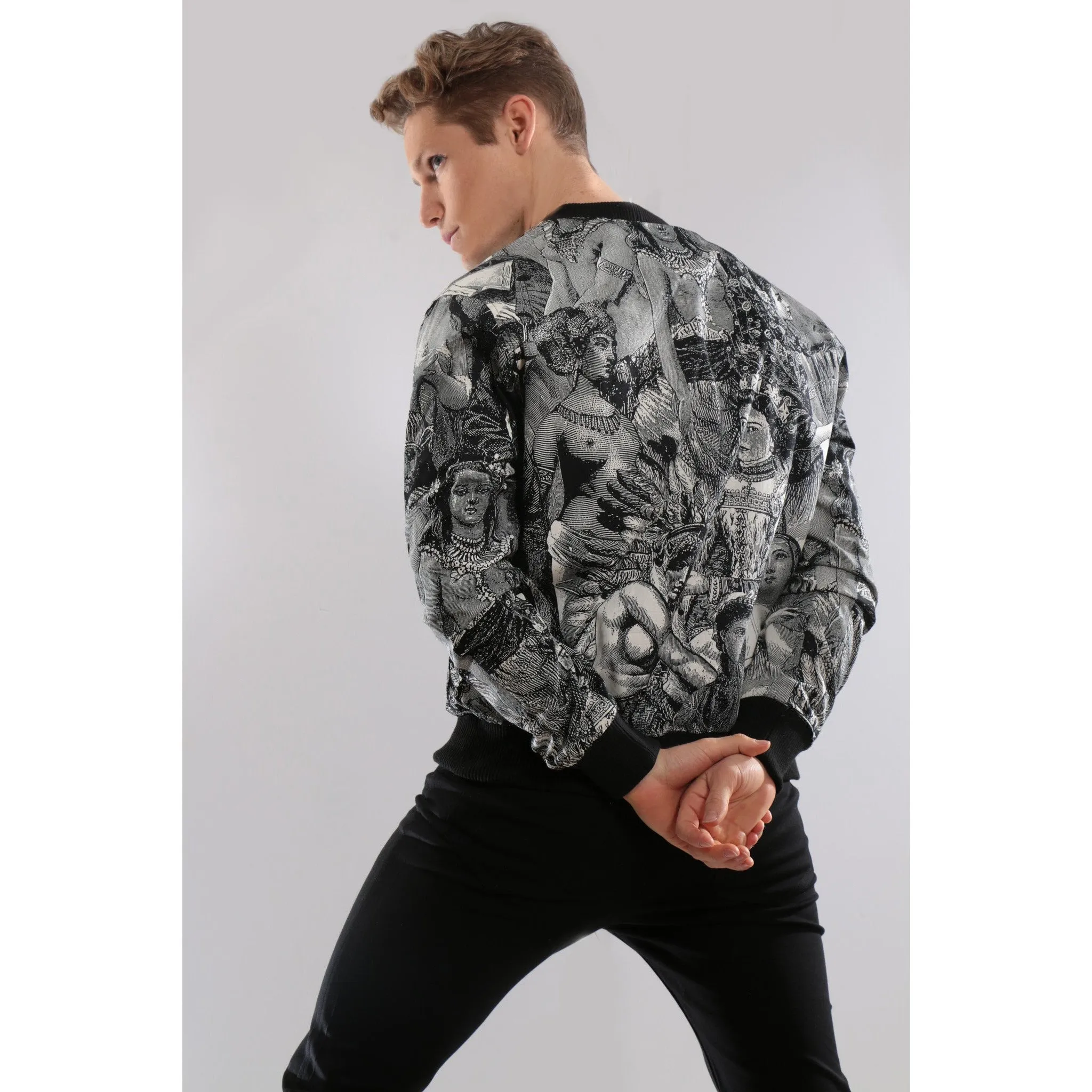 Bomber Jacket with historical image prints