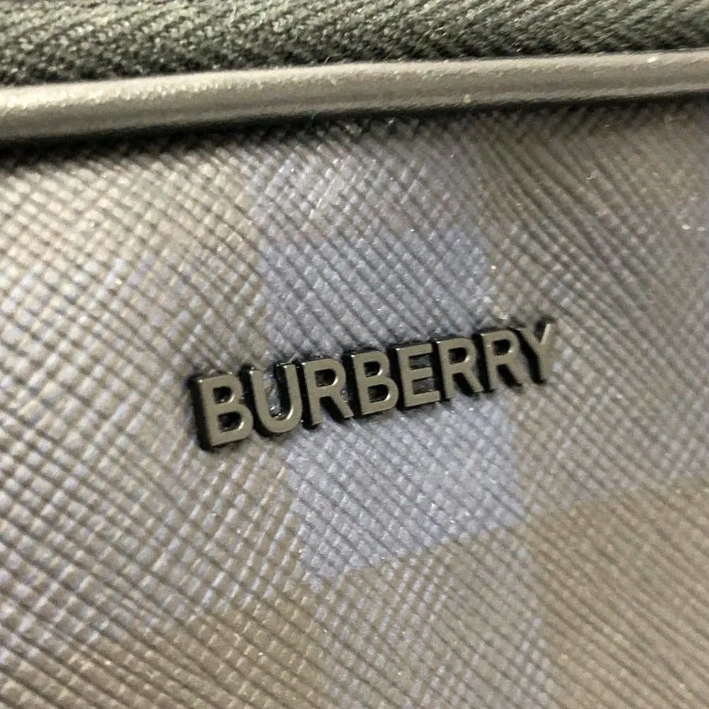 BURBERRY Shoulder Bag 8073271 PVC / Leather Navy / Black Check Pattern Women Used Authentic