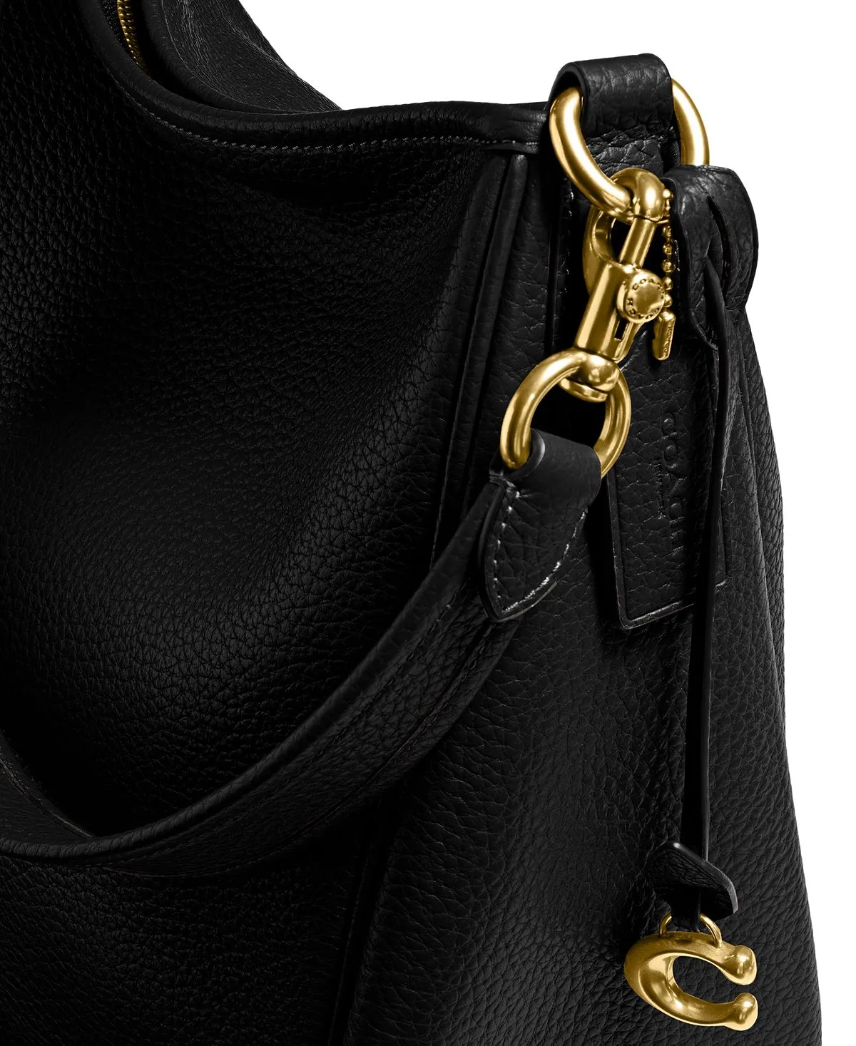 Cary Crossbody Bag in Soft Pebbled Leather with Removable Straps COACH, Black