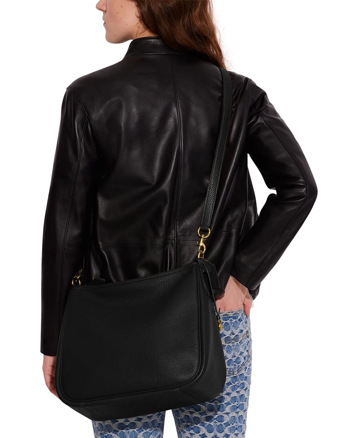 Cary Crossbody Bag in Soft Pebbled Leather with Removable Straps COACH, Black