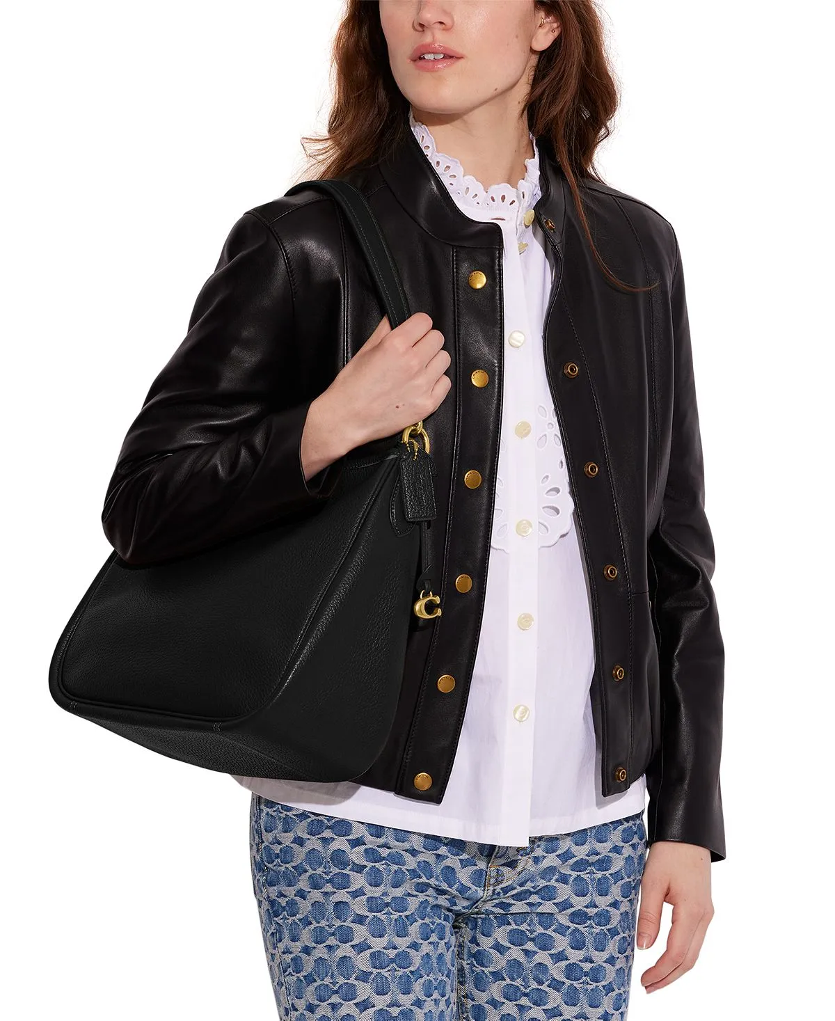 Cary Crossbody Bag in Soft Pebbled Leather with Removable Straps COACH, Black