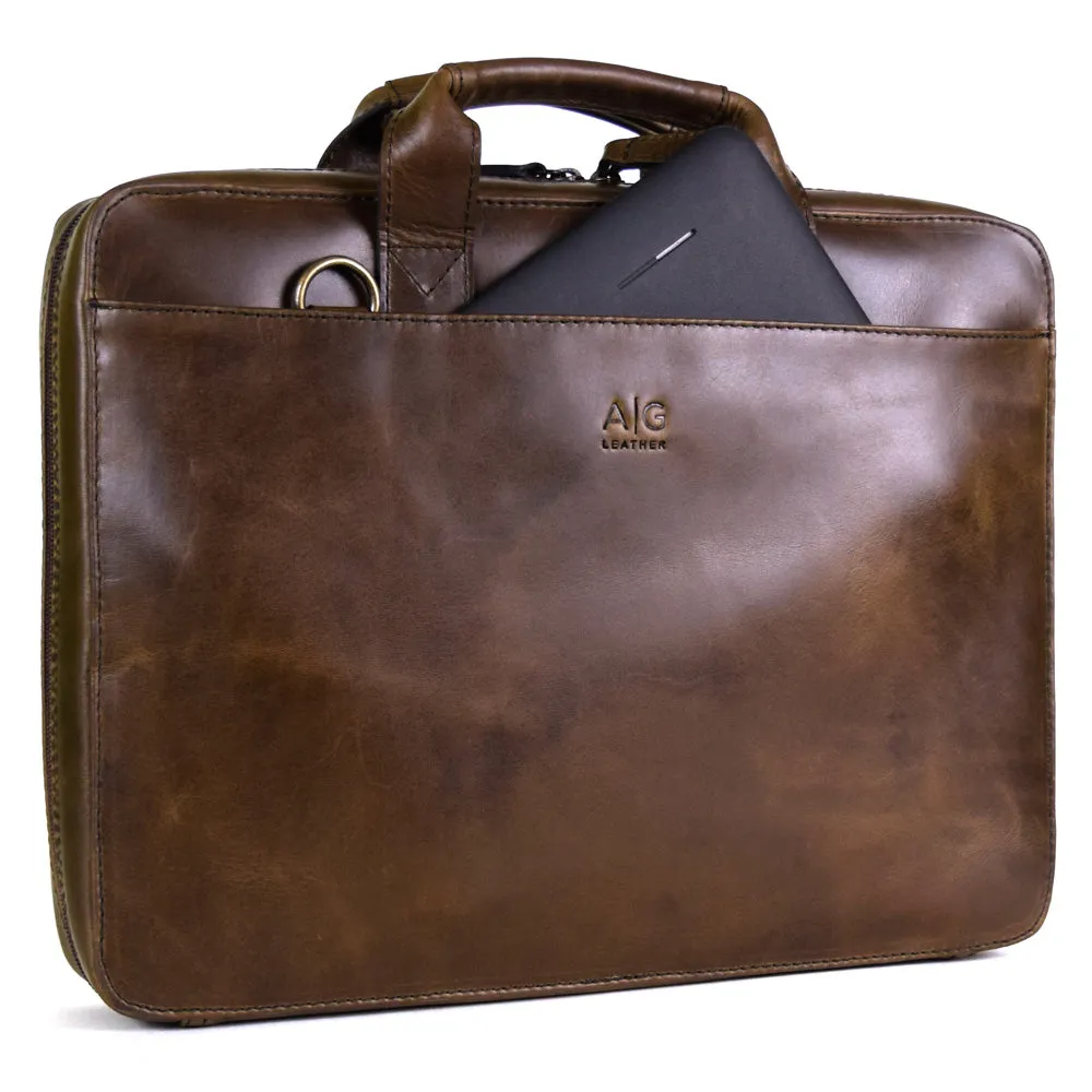 Colorado Organizer Portfolio in Chocolate Leather