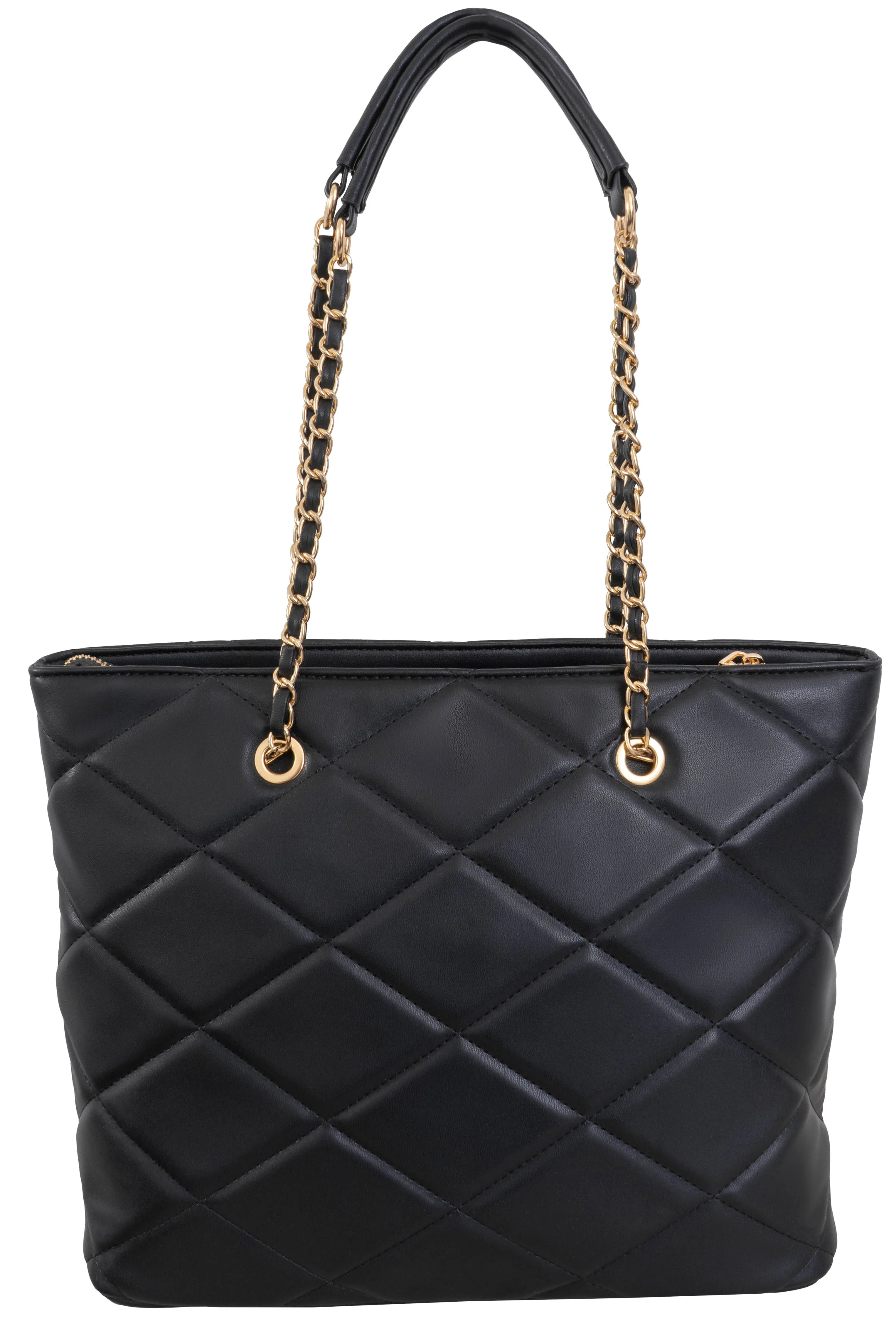 Ellen Tracy Smooth Diamond Quilted Tote ETH2179-001-BK