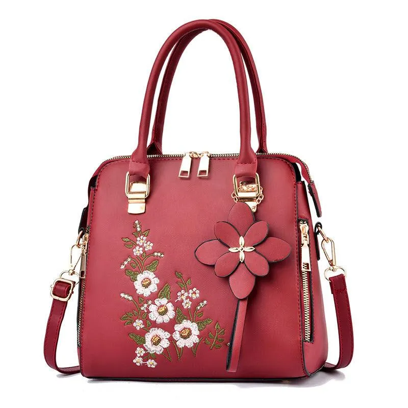 Fashion Flowers Embroidered  Women Shoulder Bags