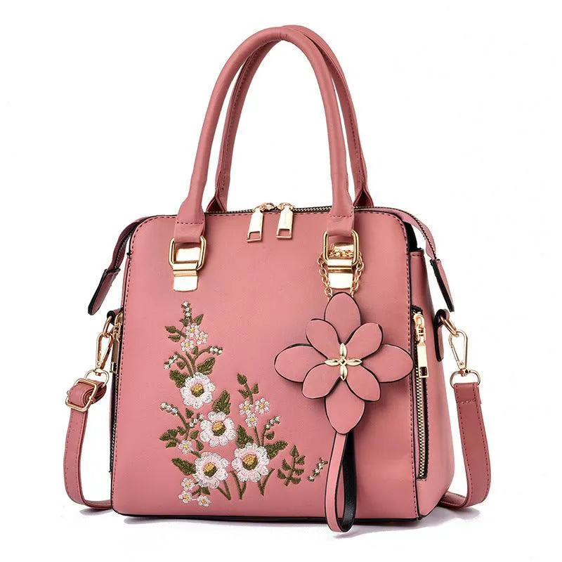 Fashion Flowers Embroidered  Women Shoulder Bags