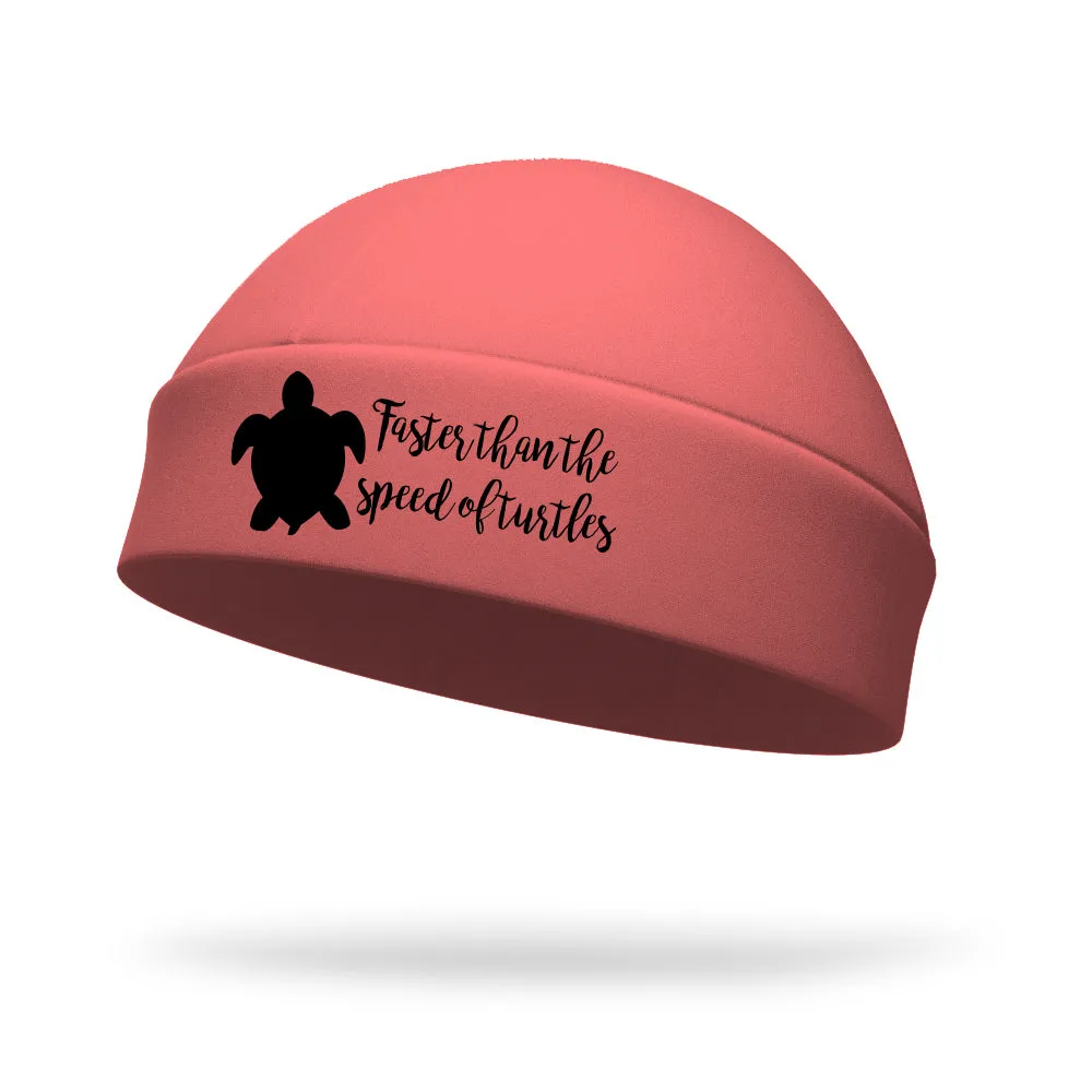 Faster Than the Speed of Turtles Wicking Ponytail Hat - Black Logo