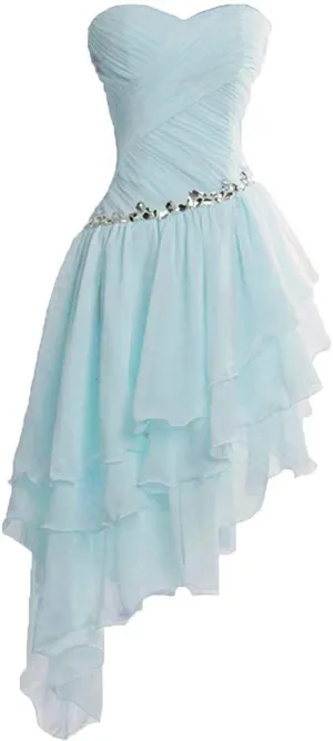 Homecoming Dresses High Low Chiffon Bridemaid Dresses Short