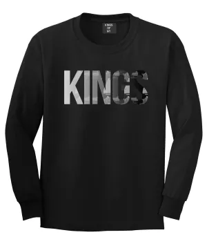 KINGS Gun Pattern Print Long Sleeve T-Shirt