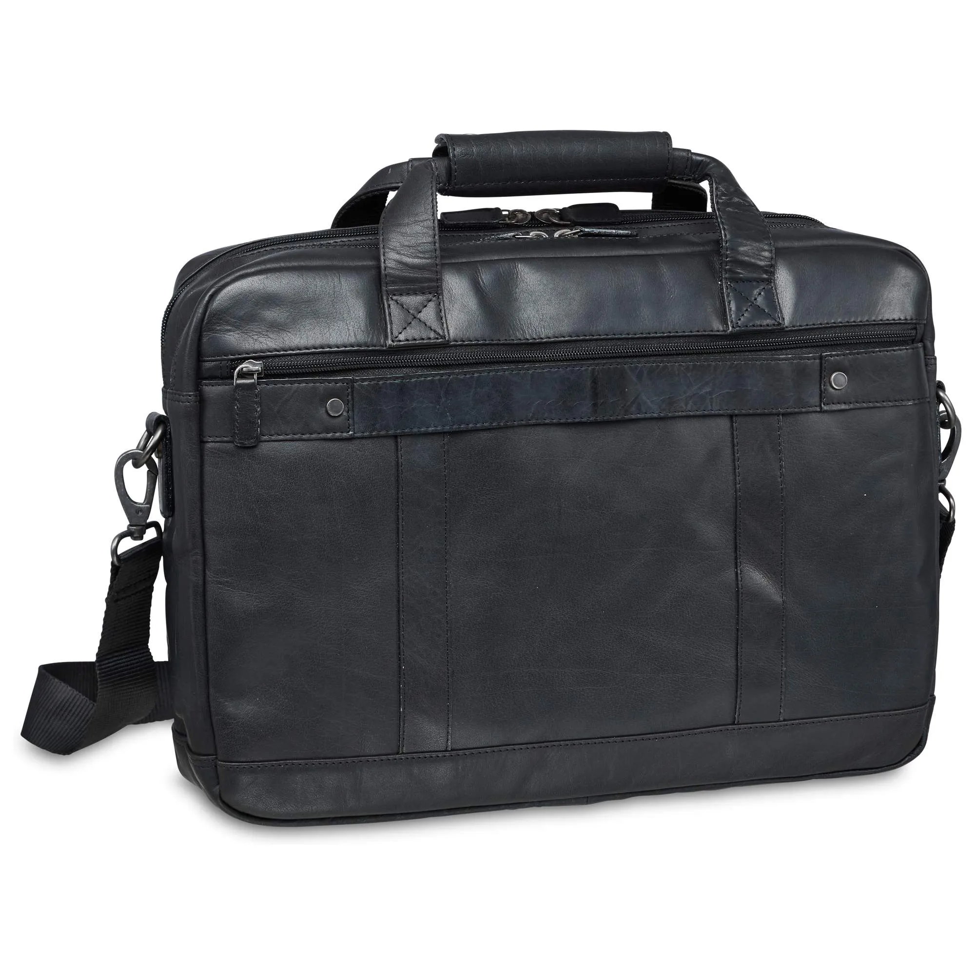 Mancini Leather Double Compartment Briefcase for 15.6” Laptop / Tablet