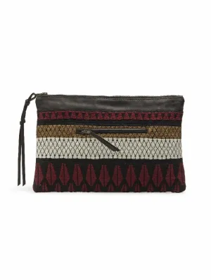 Maroon Khaki Estella Clutch