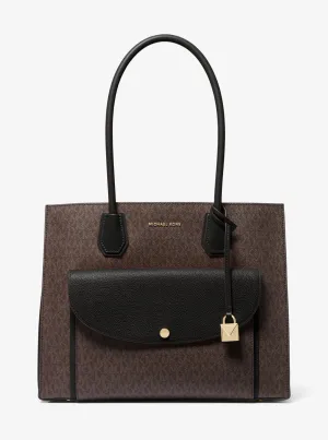 Michael Kors Women's Brown & Black Mercer Extra Large Pocket Tote