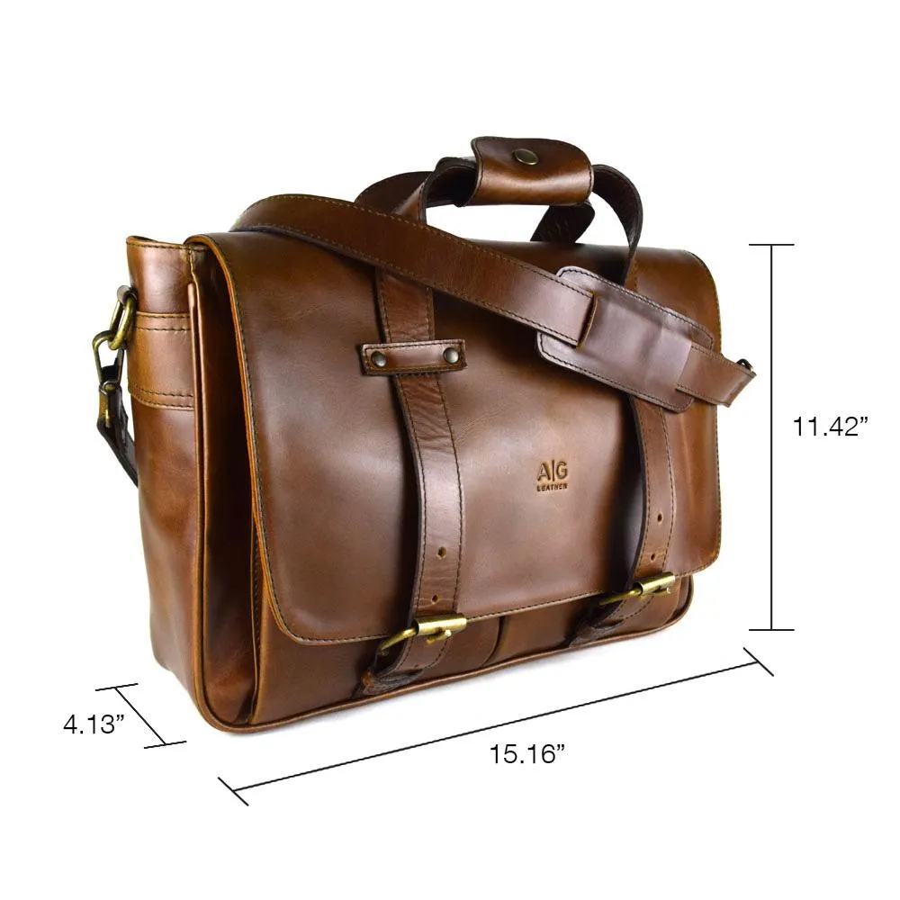 Montana Portfolio Briefcase in Chocolate Leather