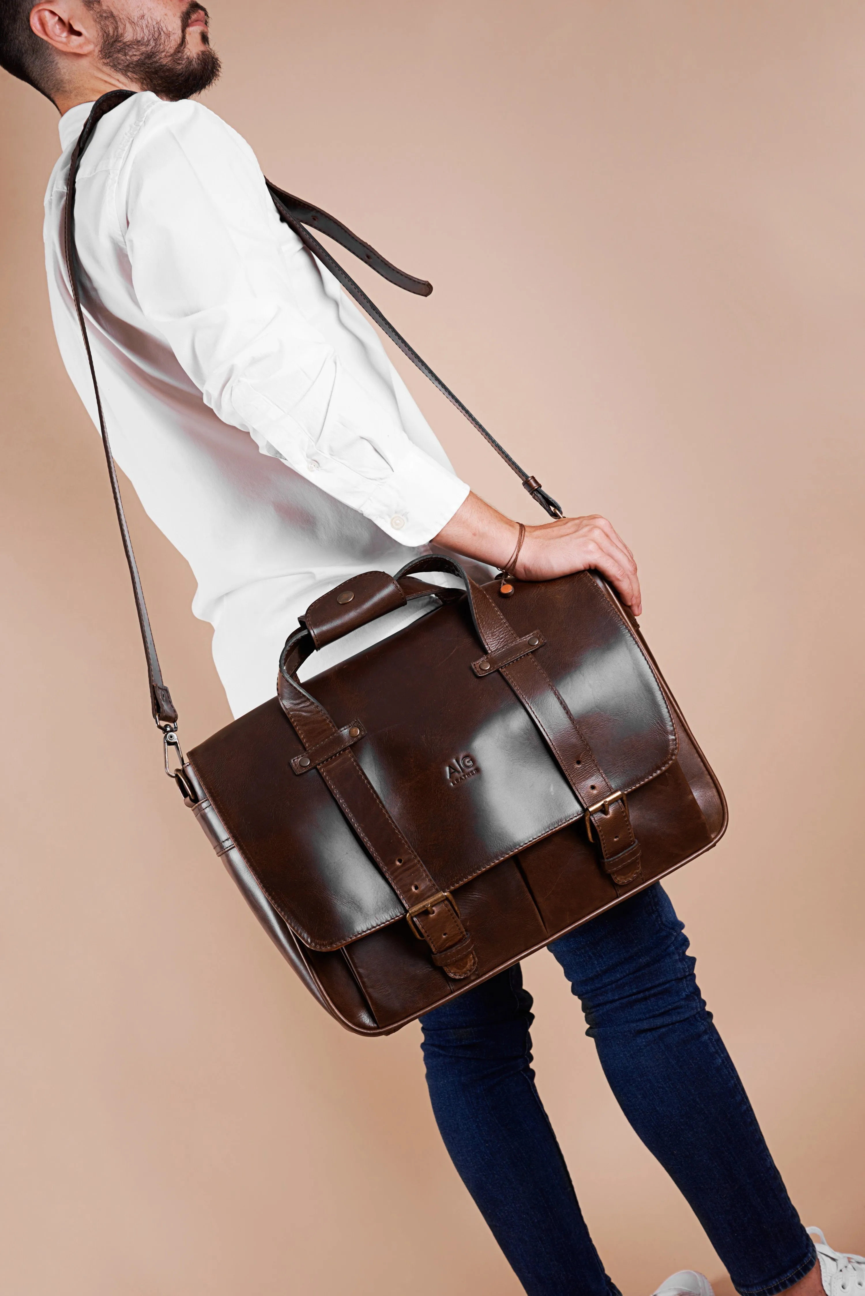 Montana Portfolio Briefcase in Chocolate Leather