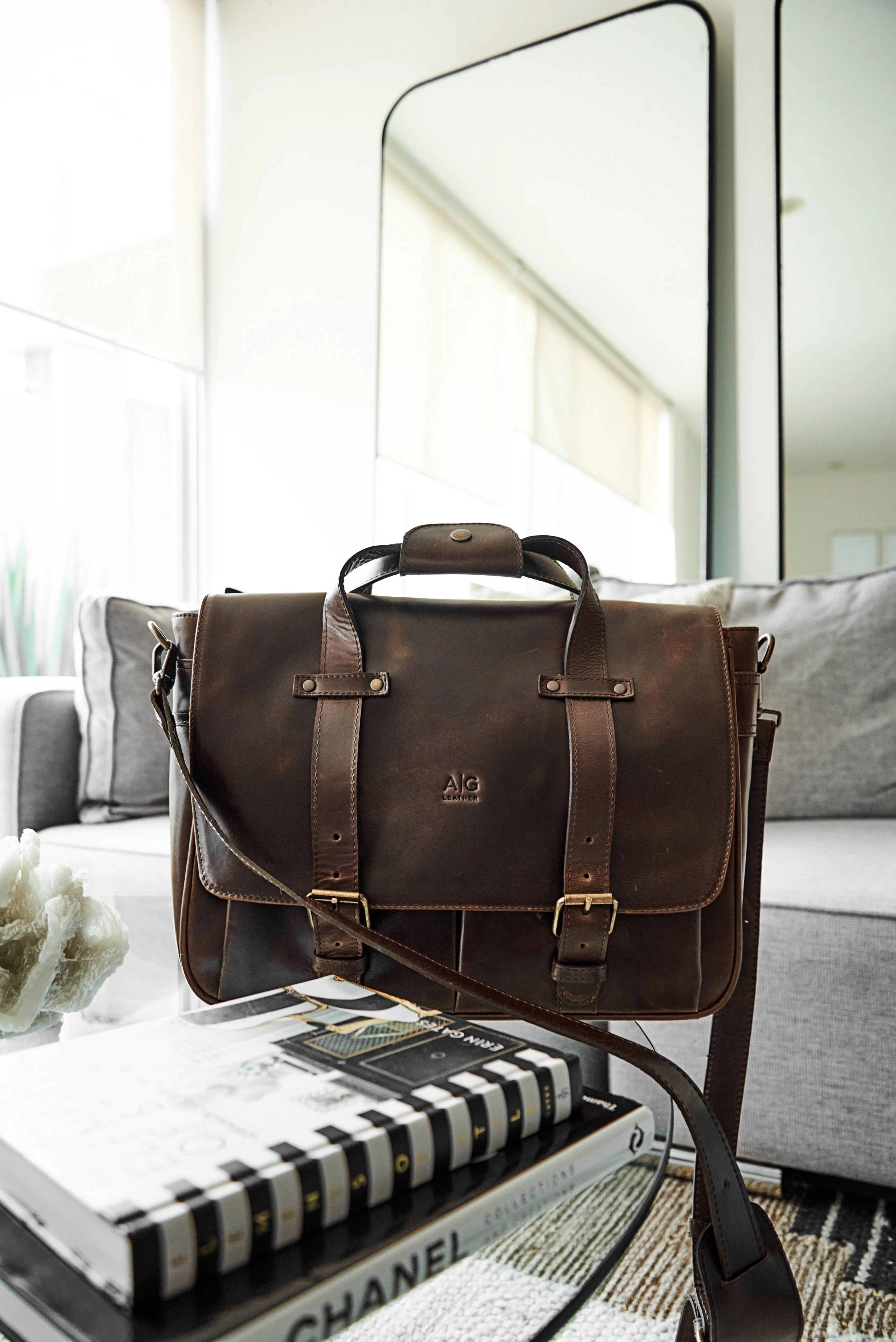 Montana Portfolio Briefcase in Chocolate Leather