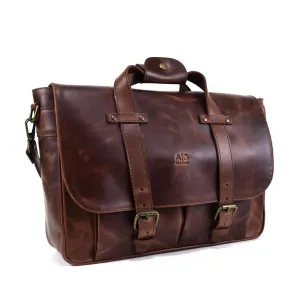 Montana Portfolio XL Briefcase Legal Size in Rustic Brown Leather