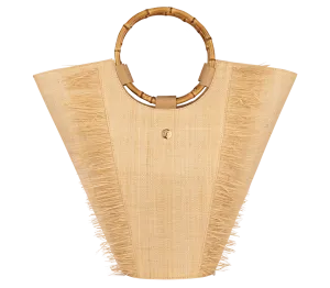 Mykonos Bamboo Natural Straw Tote Bag