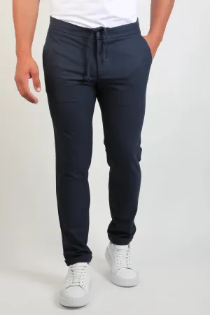 Navy Pant With Elastic Waist