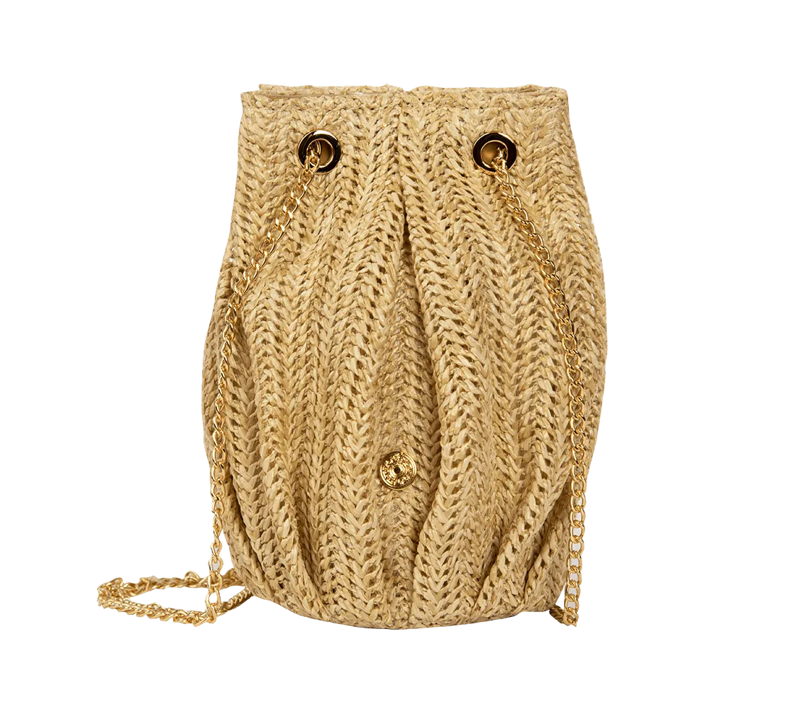 Naxos Raffia Straw Mini Shoulder Pouch