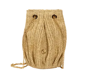 Naxos Raffia Straw Mini Shoulder Pouch