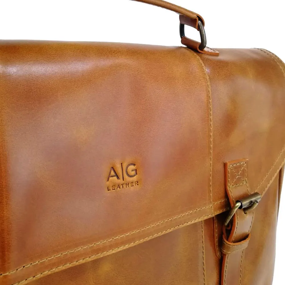 Nevada Messenger Bag in Cognac Leather