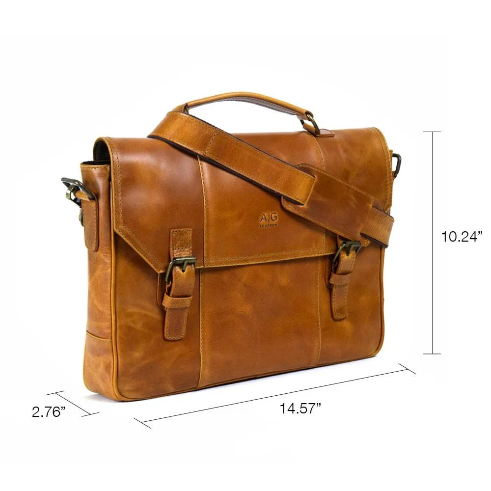 Nevada Messenger Bag in Cognac Leather