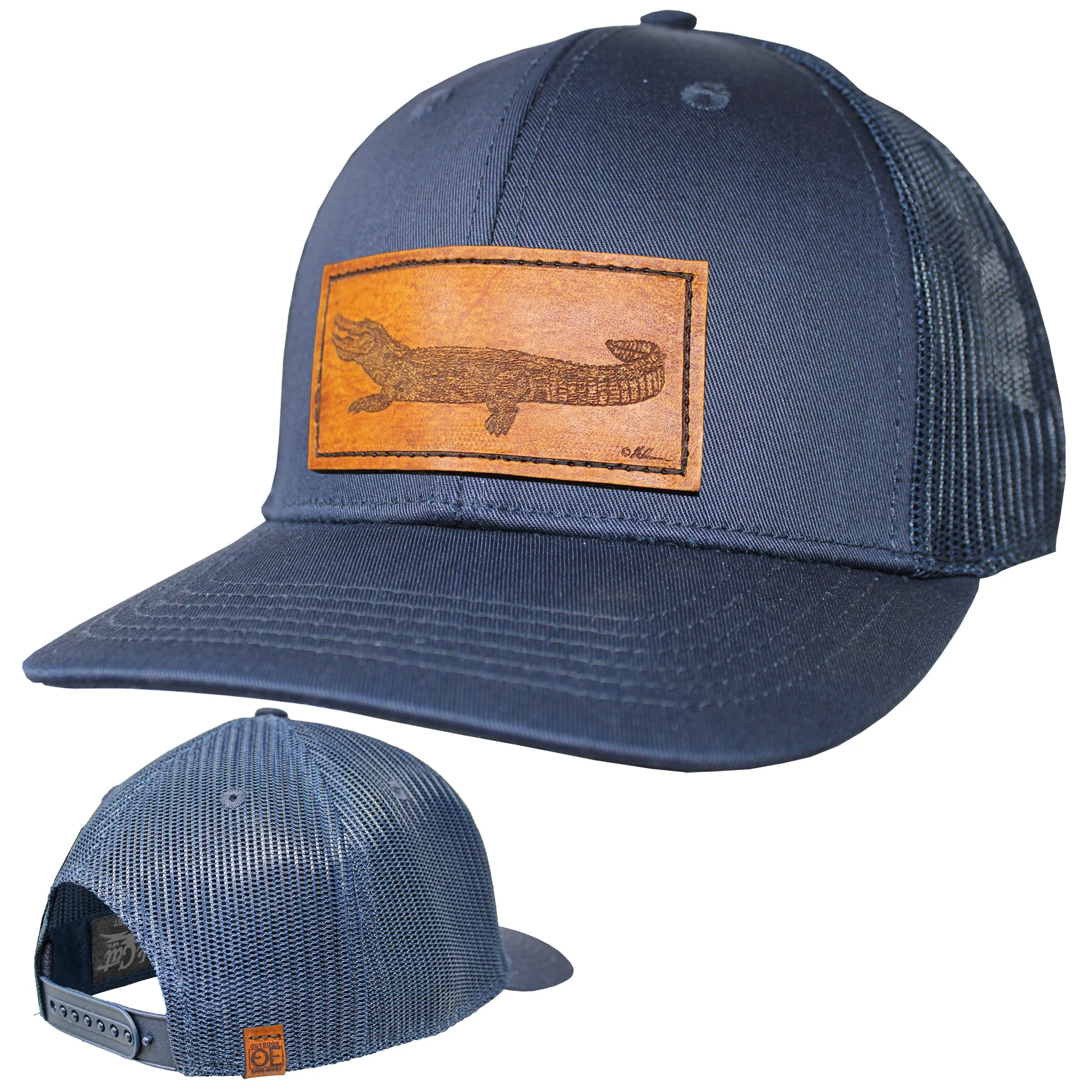 OE - Performance Trucker Hat - Gator Leather Patch