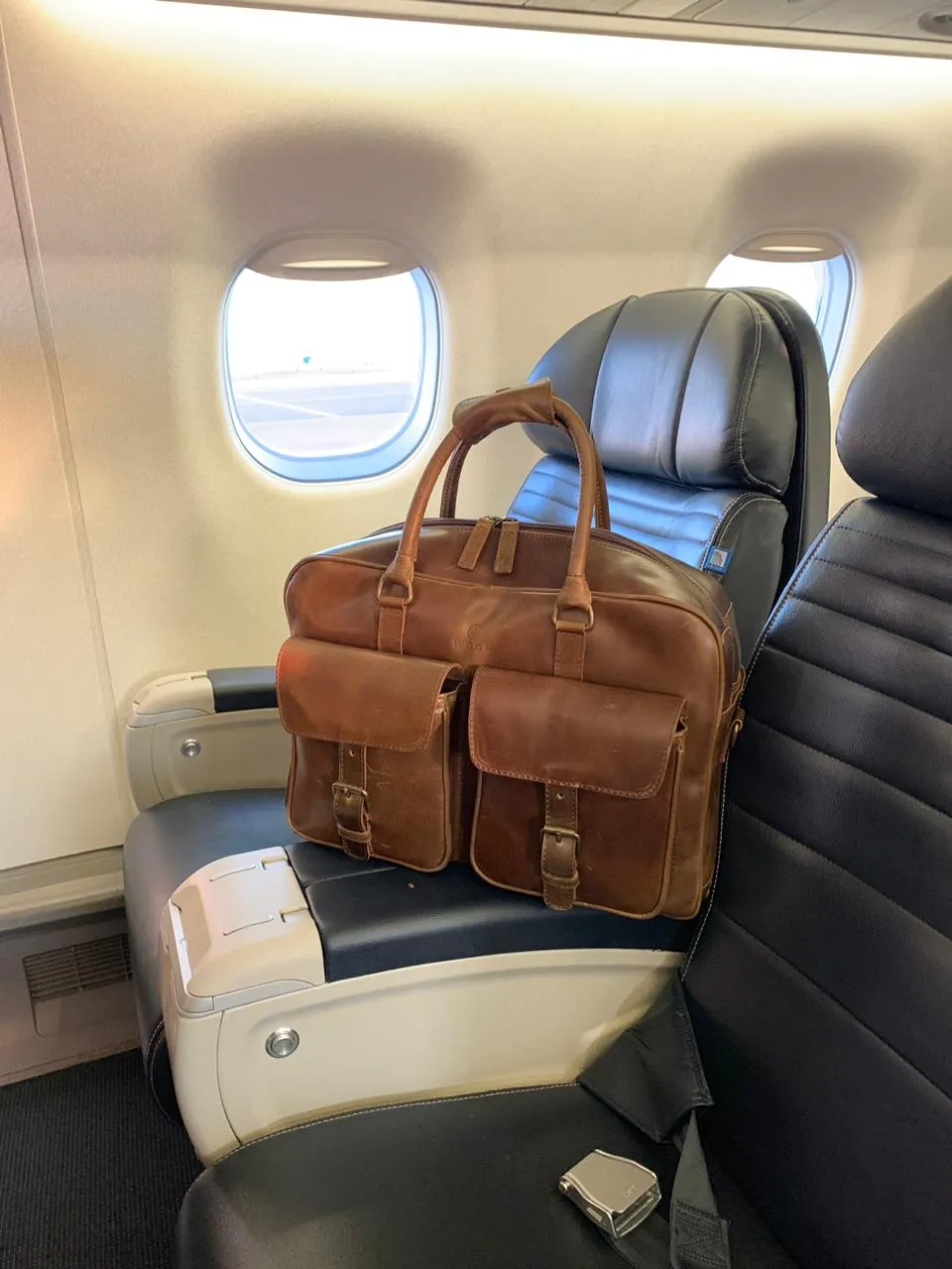 Overnighter Briefcase in Cognac Leather