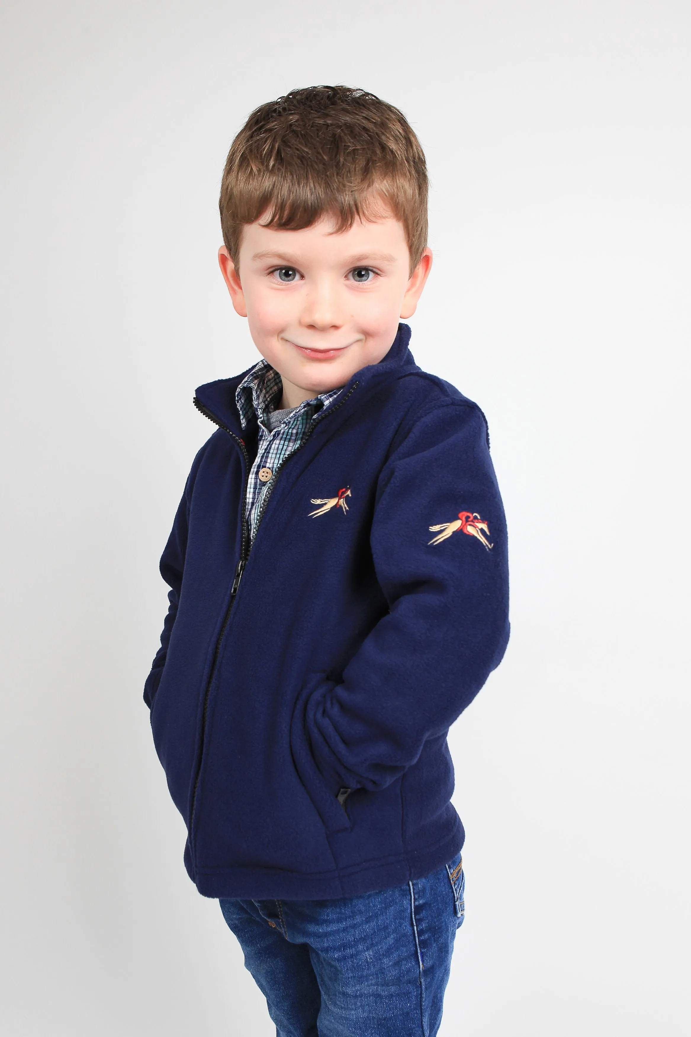 Paddock Fleece Jacket - Navy/Grey - Childrens