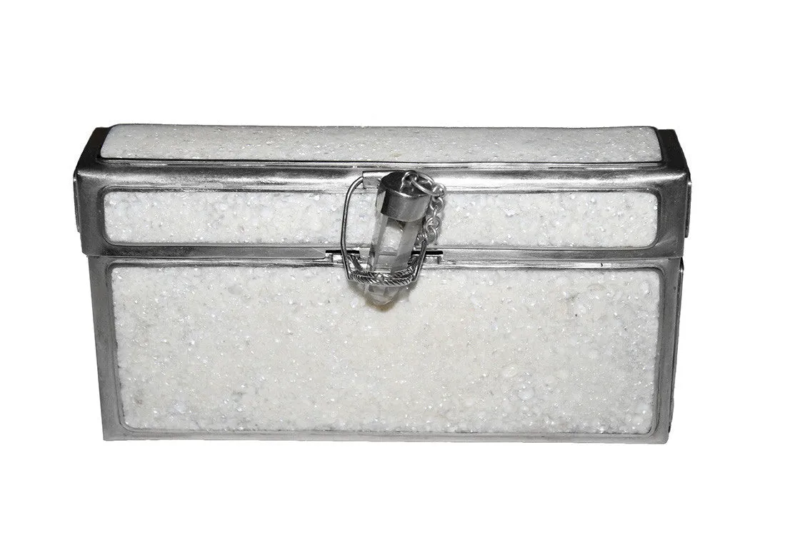 Pearl and Silver Box Clutch