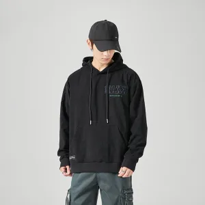 Pullover Loose Fit Hooded Black Hoodie