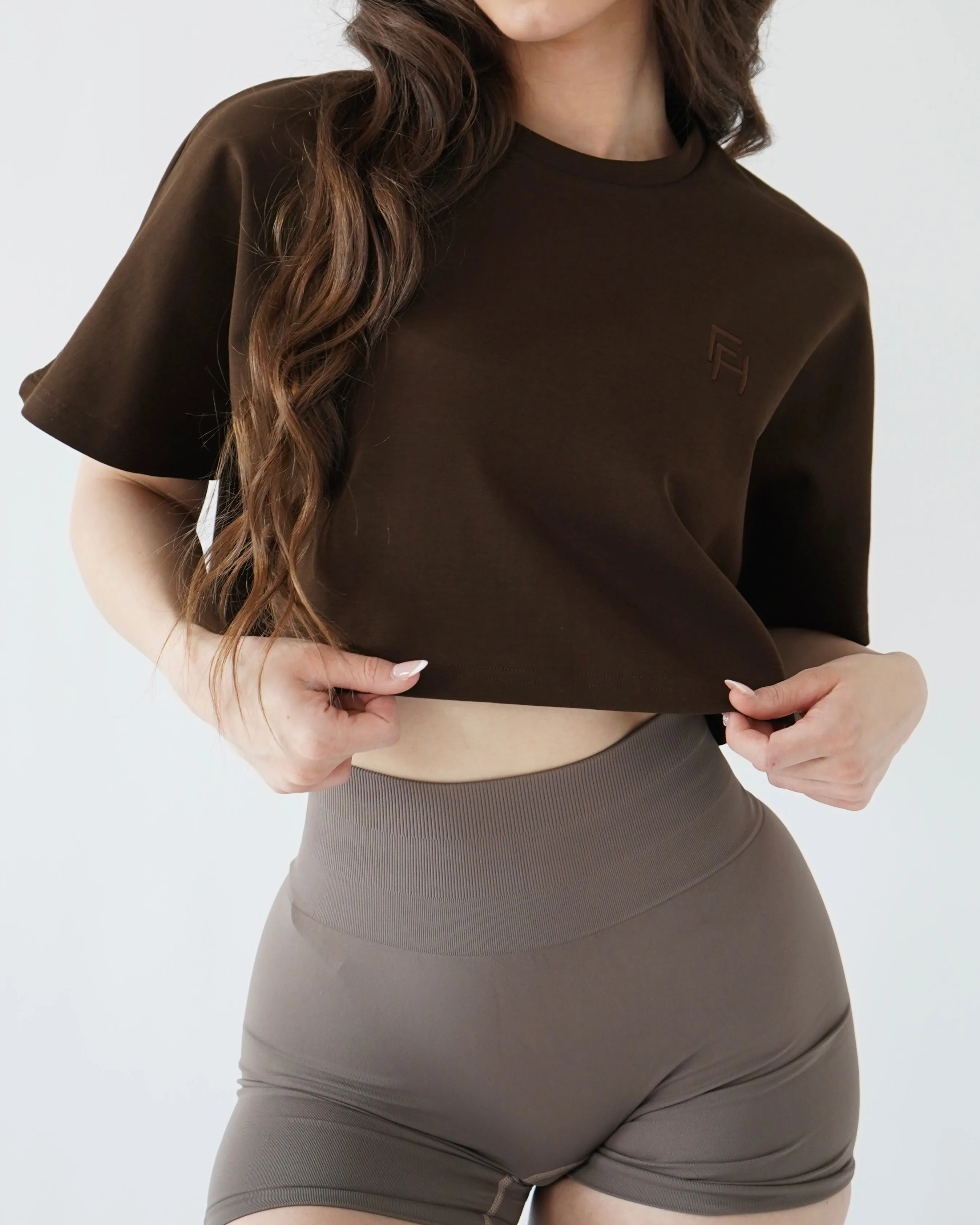 Relaxed Crop Top - Espresso