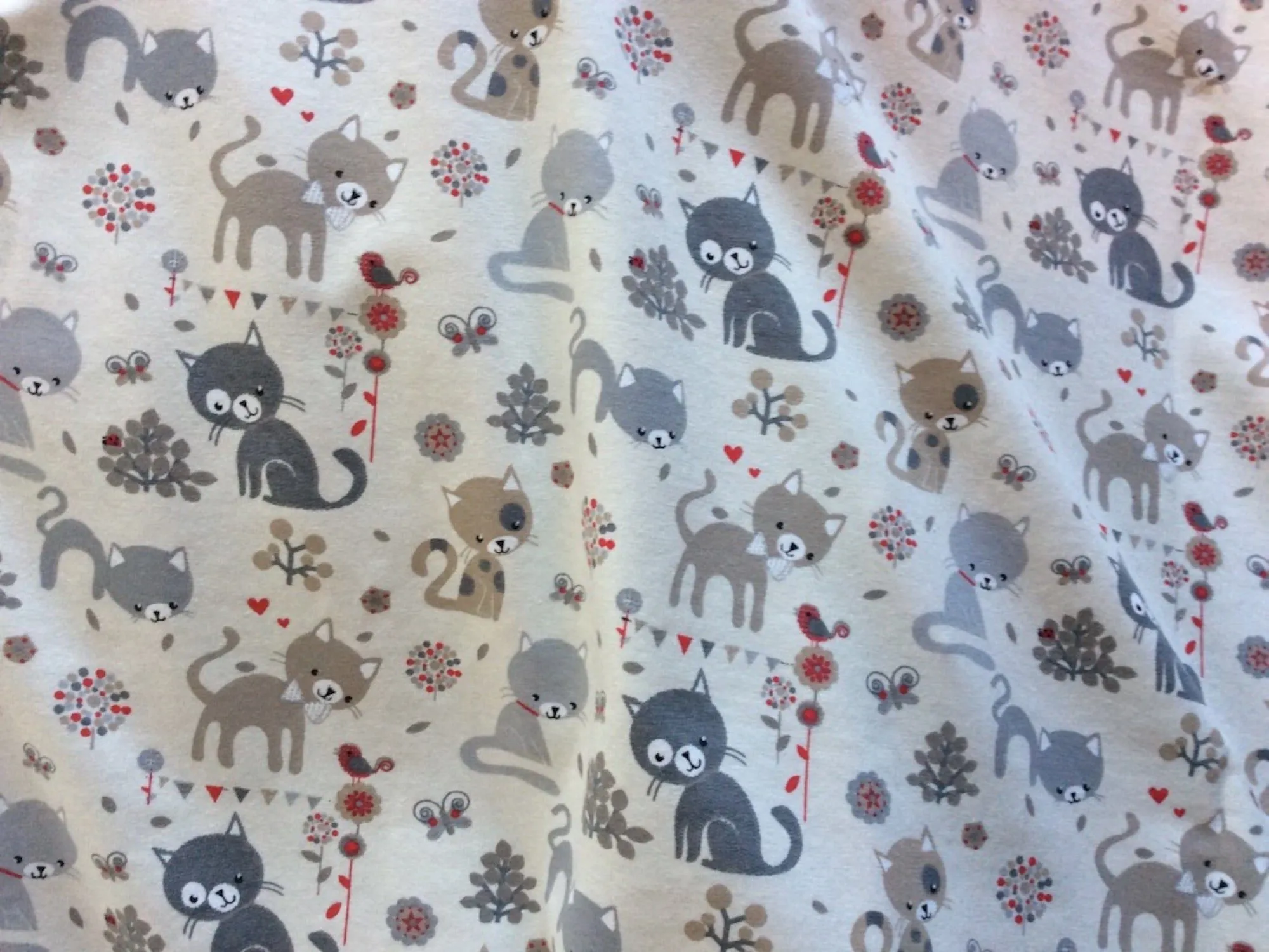 SMALL CATS Patterned  Stretch Jersey - Soft Jersey Fabric - 155 cm - 290gsm