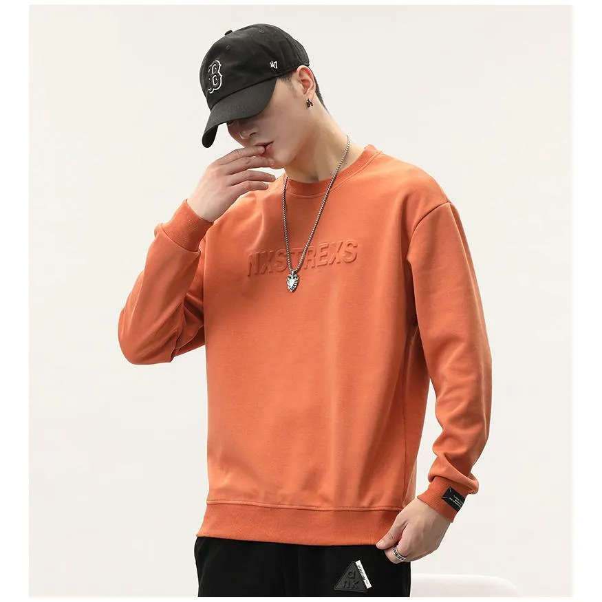 Solid Color Loose Fit Drop Shoulder Crew Neck Sweatshirt