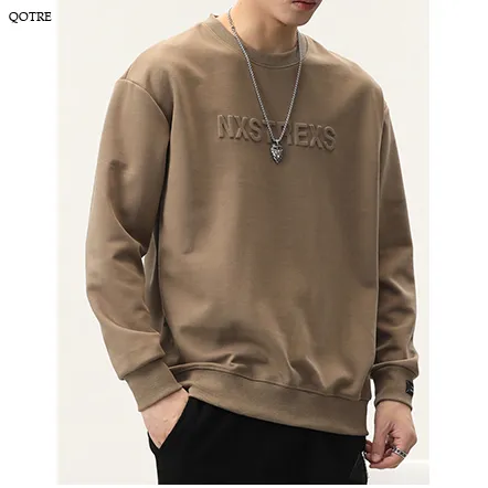 Solid Color Loose Fit Drop Shoulder Crew Neck Sweatshirt