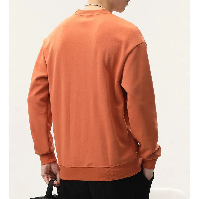 Solid Color Loose Fit Drop Shoulder Crew Neck Sweatshirt