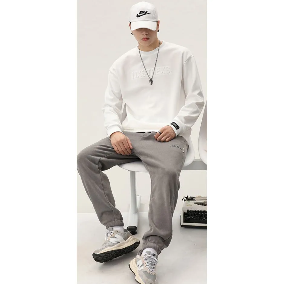 Solid Color Loose Fit Drop Shoulder Crew Neck Sweatshirt