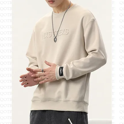 Solid Color Loose Fit Drop Shoulder Crew Neck Sweatshirt