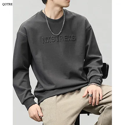 Solid Color Loose Fit Drop Shoulder Crew Neck Sweatshirt