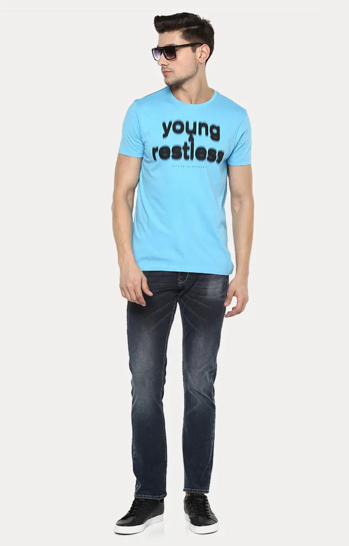 Spykar Aqua Printed Slim Fit Men T-Shirts