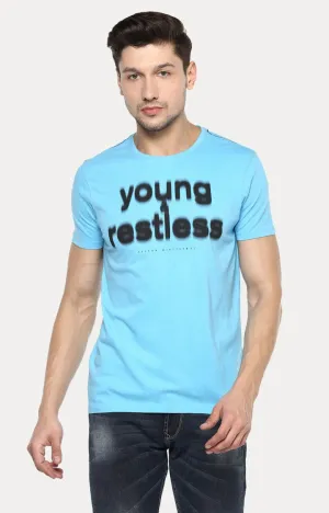 Spykar Aqua Printed Slim Fit Men T-Shirts