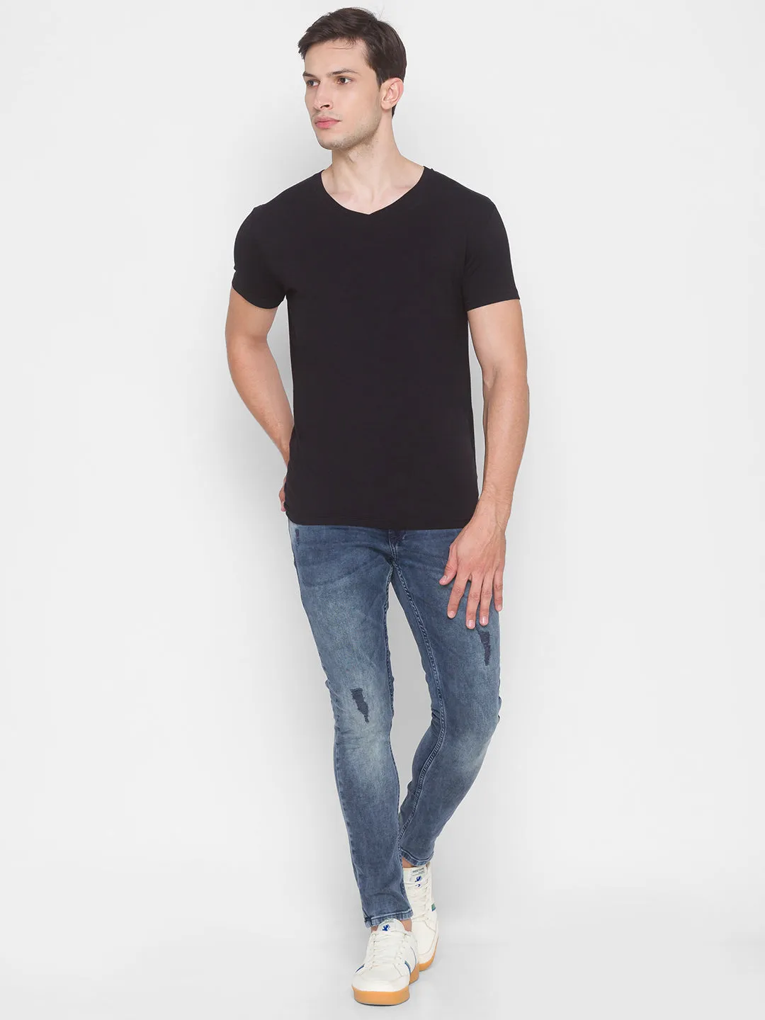 Spykar Grey Cotton Men Jeans (Super Skinny)