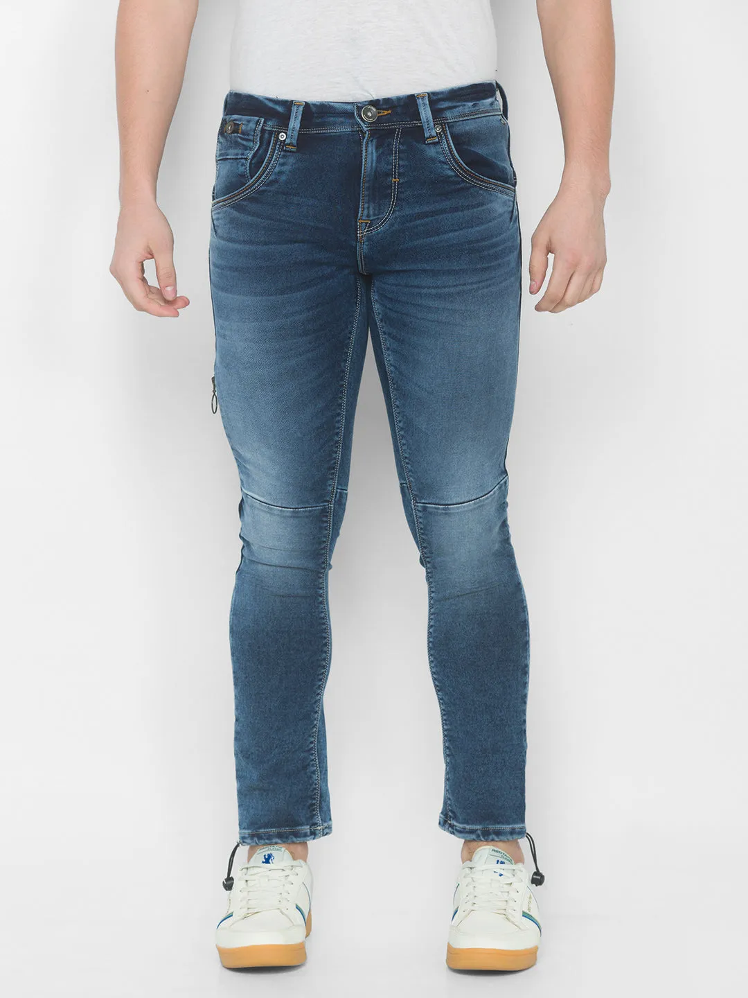 Spykar Men Mid Blue Slim Fit Mid-Rise Jeans (Kano)