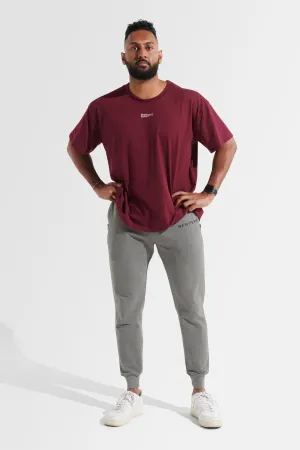 Statement Oversized Tee - Burgundy