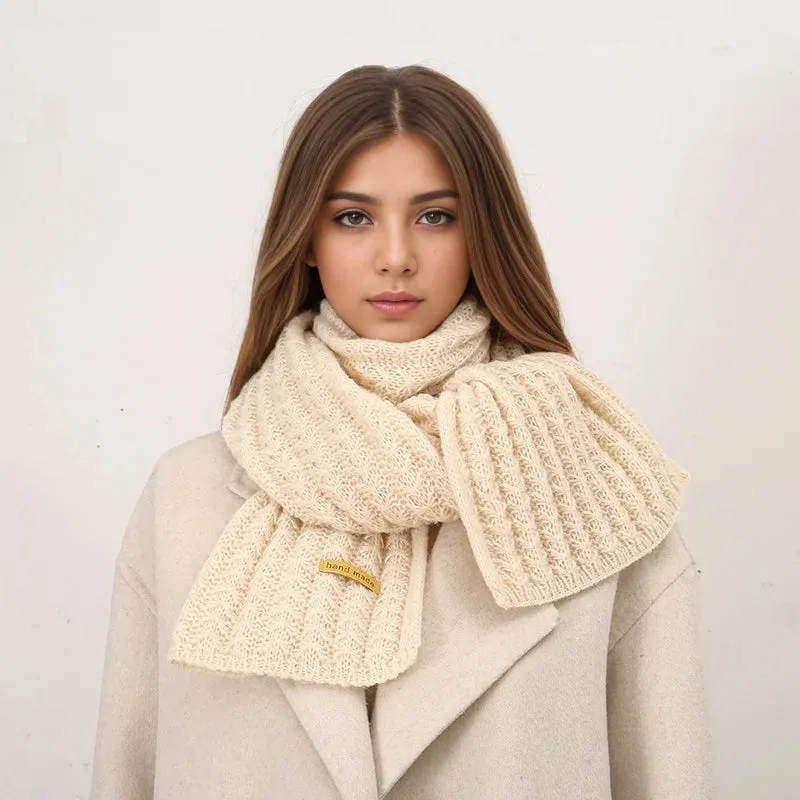 Thick Knitted Cashmere Lady Korean Style Winter Scarf