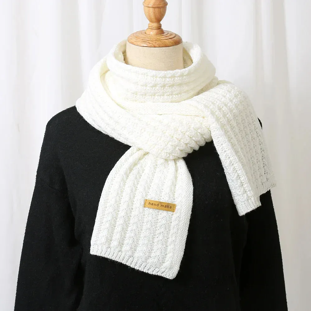 Thick Knitted Cashmere Lady Korean Style Winter Scarf